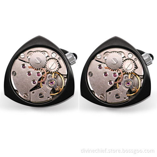 Novelty Peach Heart Men's Shirt Cufflinks Factory Wholesale Mechanism Cufflinks Movement Cufflinks WM-831A